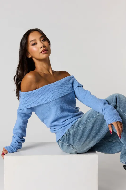 Mossy Off Shoulder Sweater sold by Urban Planet