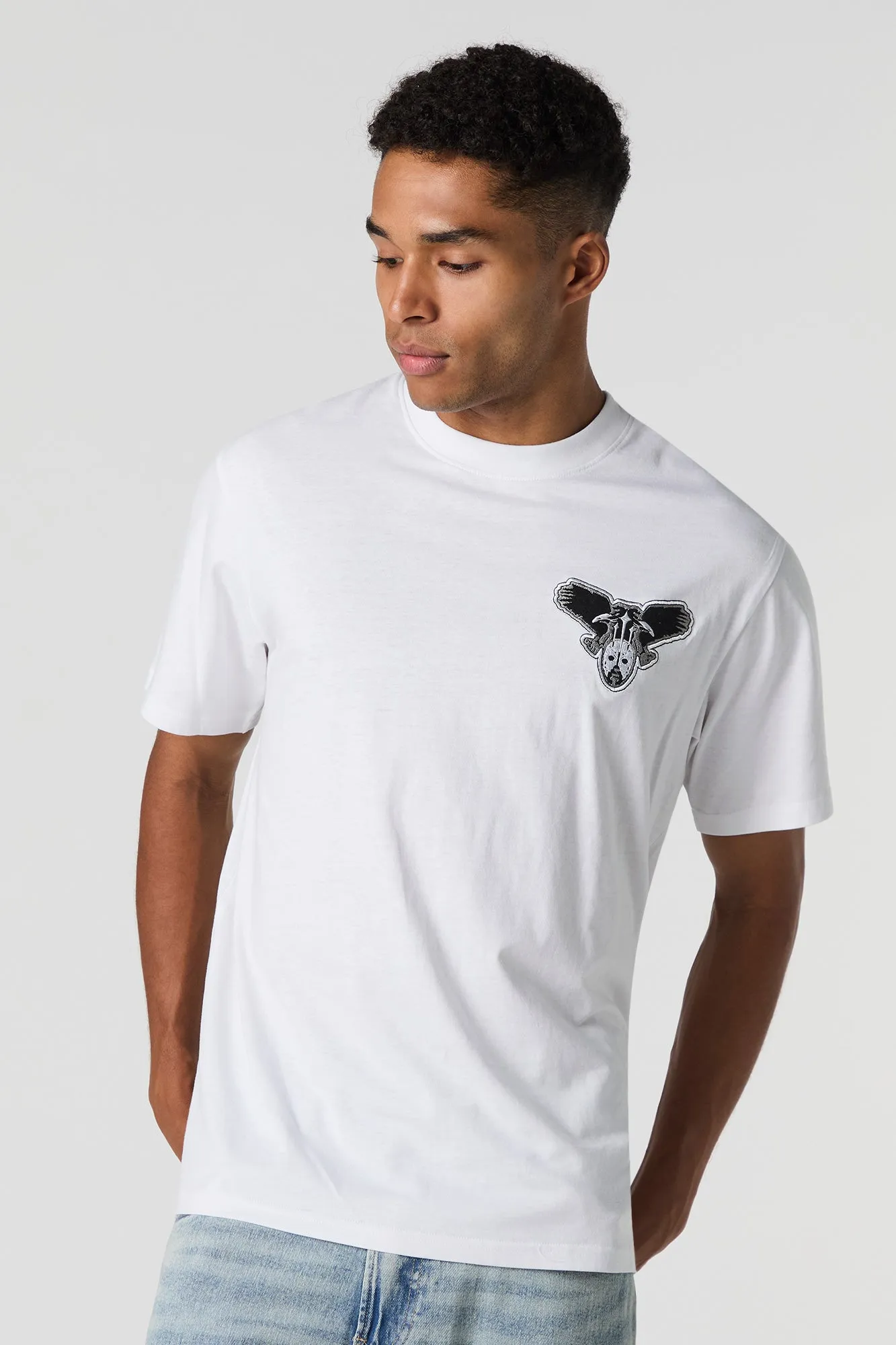 Victory or Death Embroidered T-Shirt sold by Urban Planet product image thumbnail 2