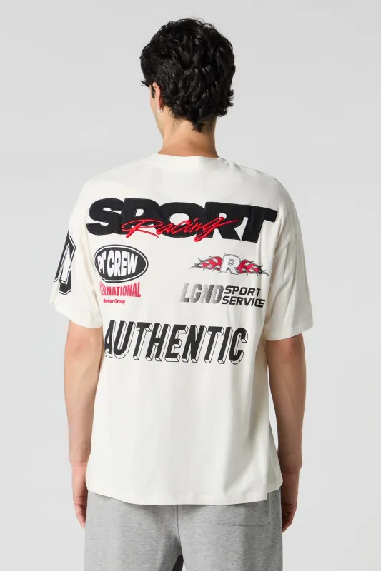 Pit Crew Embroidered Graphic T-Shirt sold by Urban Planet
