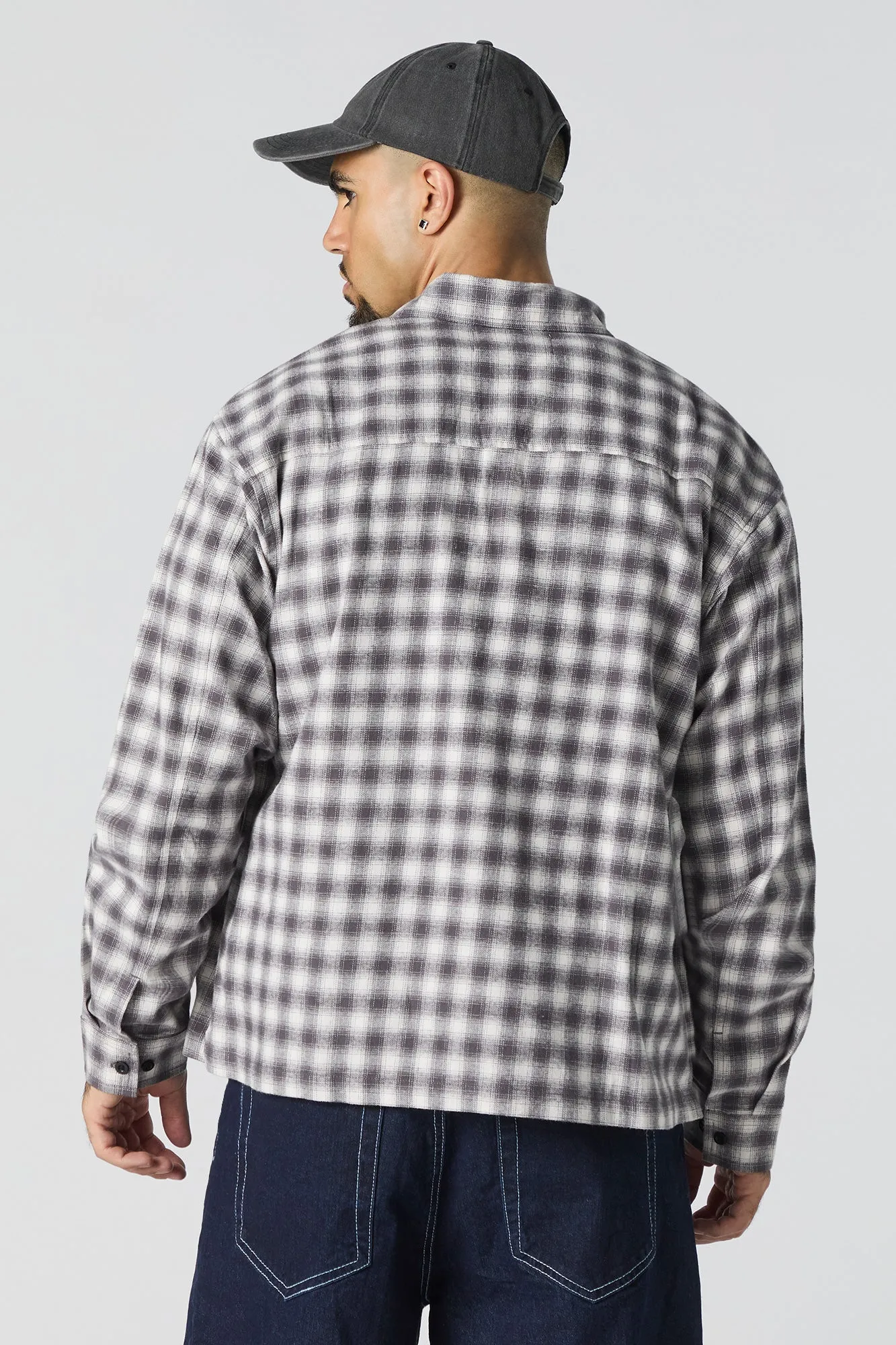 Plaid Flannel Boxy Button-Up Top sold by Urban Planet product image thumbnail 5