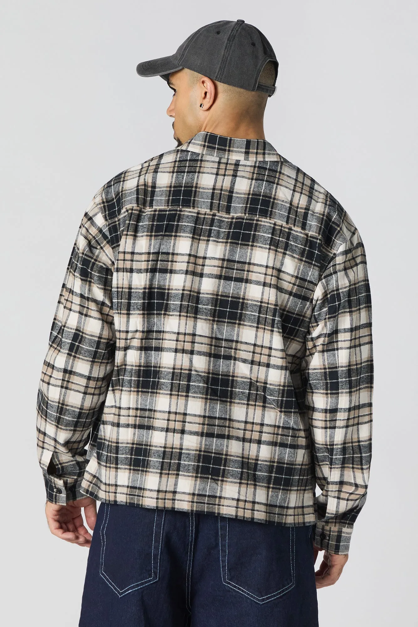 Plaid Flannel Boxy Button-Up Top sold by Urban Planet product image thumbnail 2