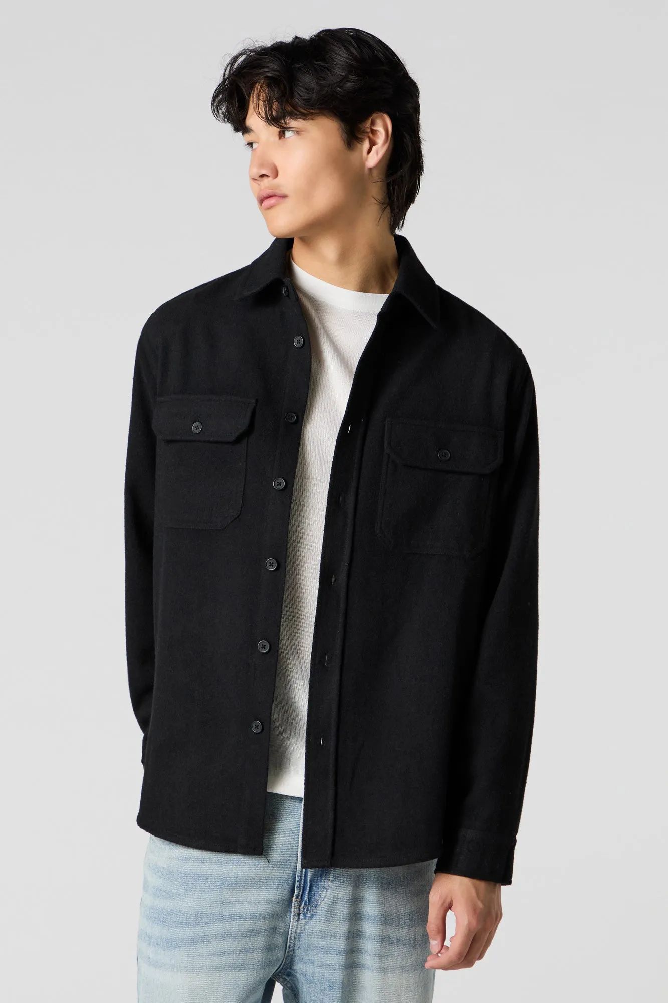 Flannel Long Sleeve Button-Up Top sold by Urban Planet product image thumbnail 4