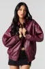 Faux Leather Oversized Bomber Jacket sold by Urban Planet