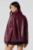 Faux Leather Oversized Bomber Jacket sold by Urban Planet