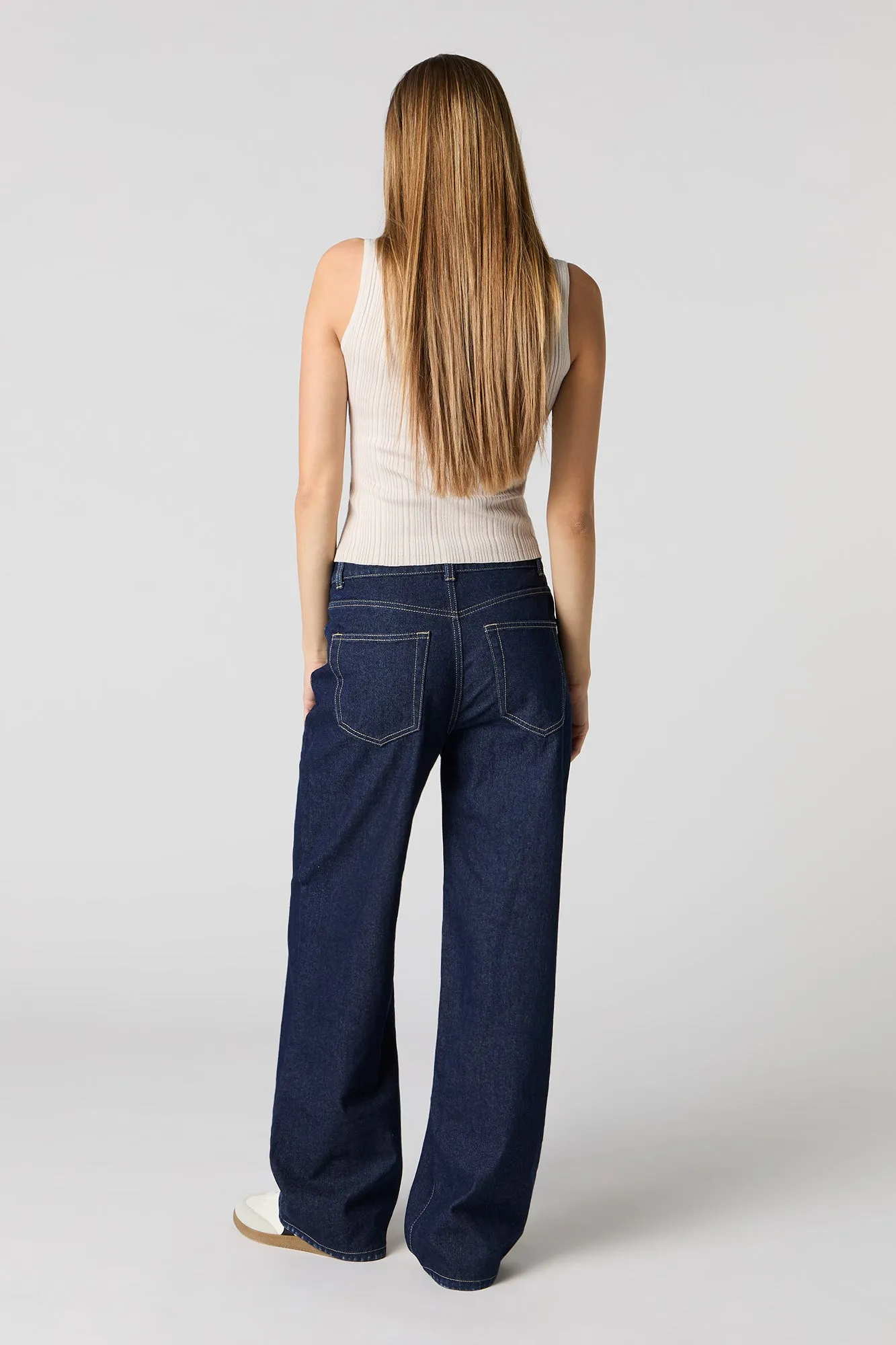 High Rise Wide Leg Dark Jean sold by Urban Planet product image thumbnail 3