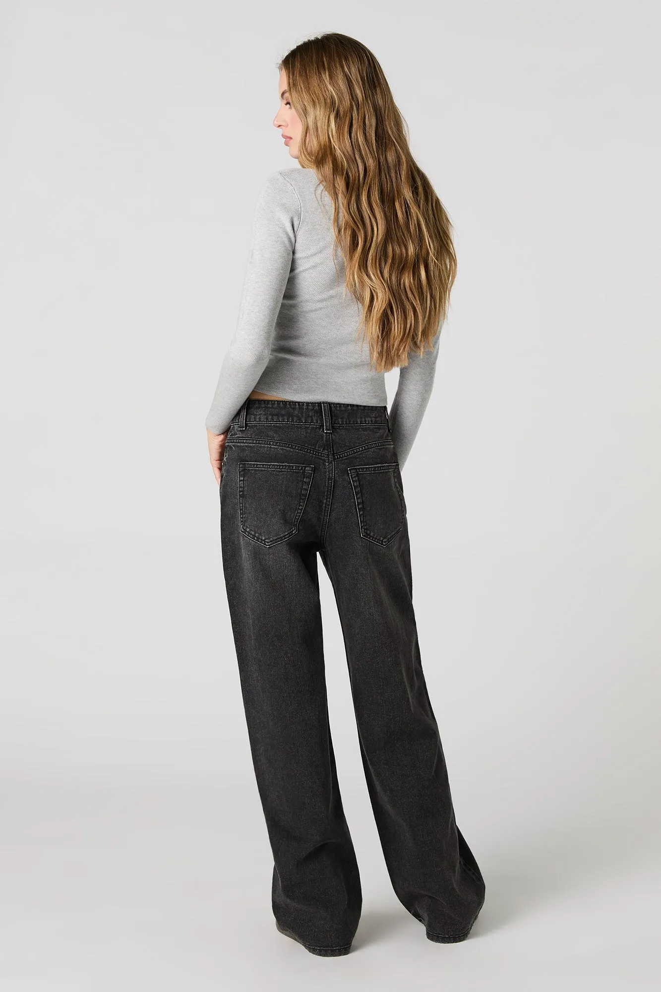 High Rise Wide Leg Black Jean sold by Urban Planet product image thumbnail 3