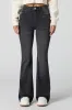 Jean extensible à taille haute et jambe évasée lavé noir sold by Urban Planet