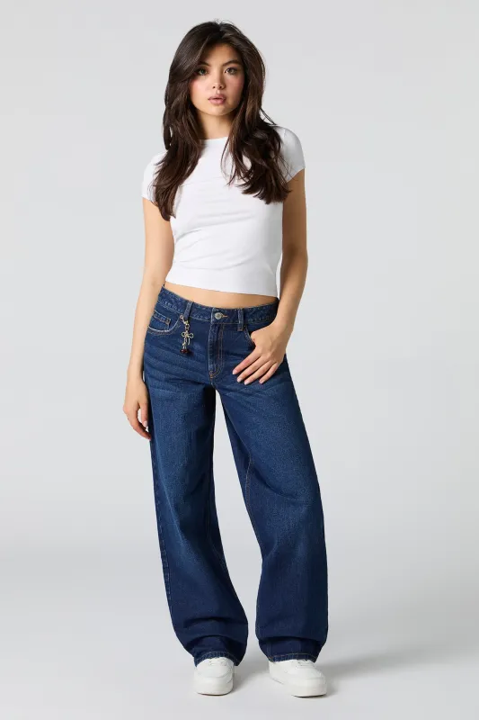 Low Rise Baggy Jean with Cherry Keychain sold by Urban Planet