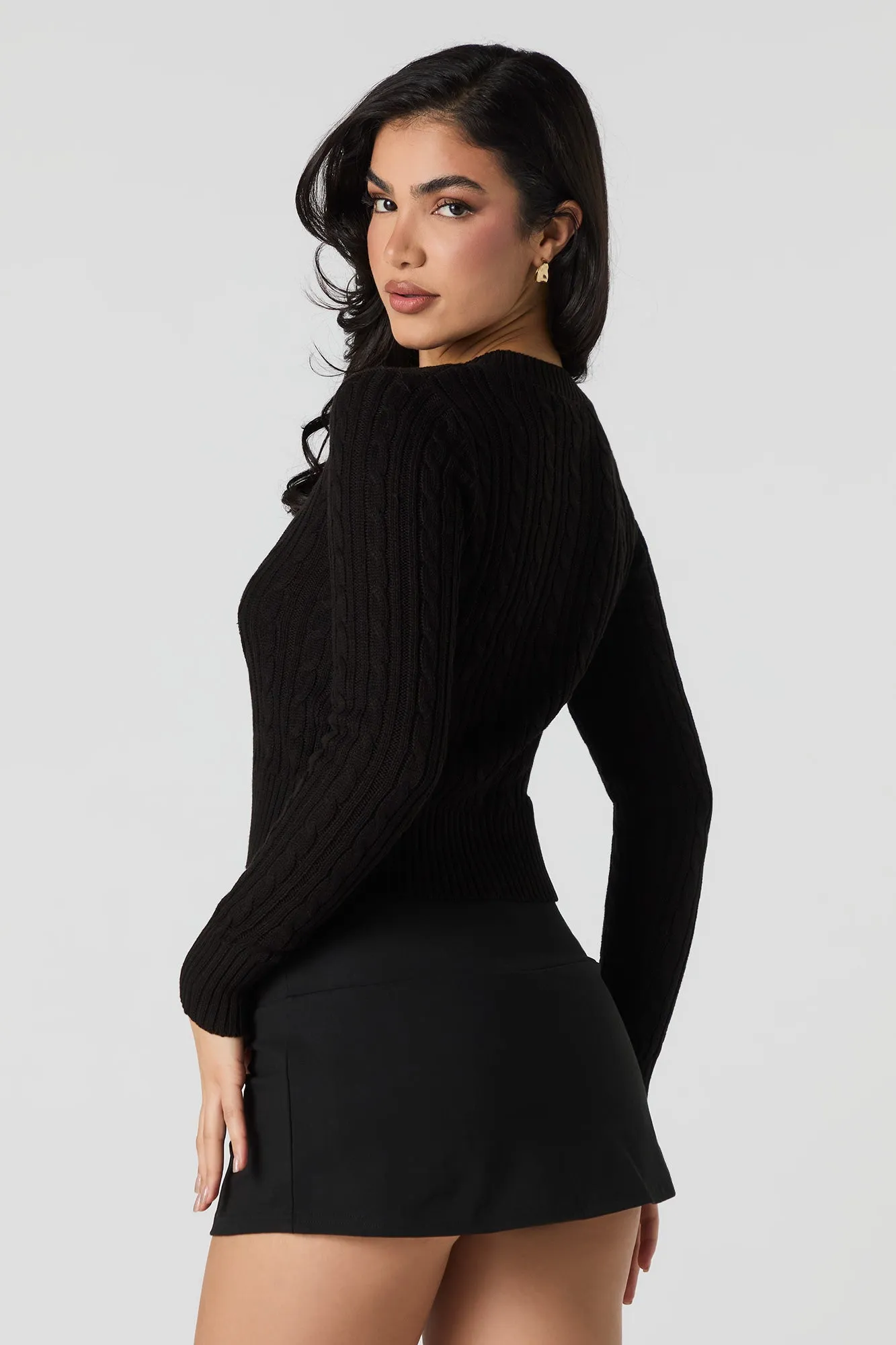 Cable Knit Cardigan sold by Urban Planet product image thumbnail 5