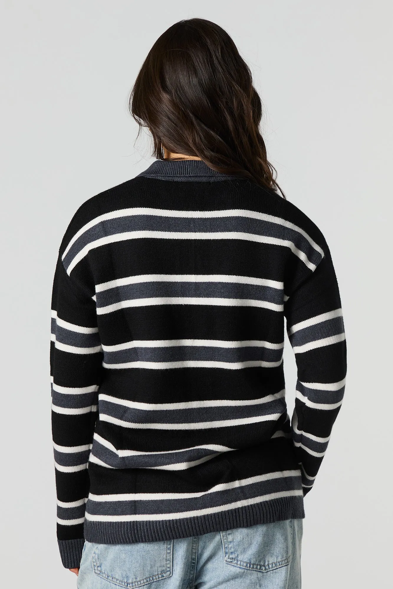 Knit Button-Up Collared Long Sleeve Top sold by Urban Planet product image thumbnail 5