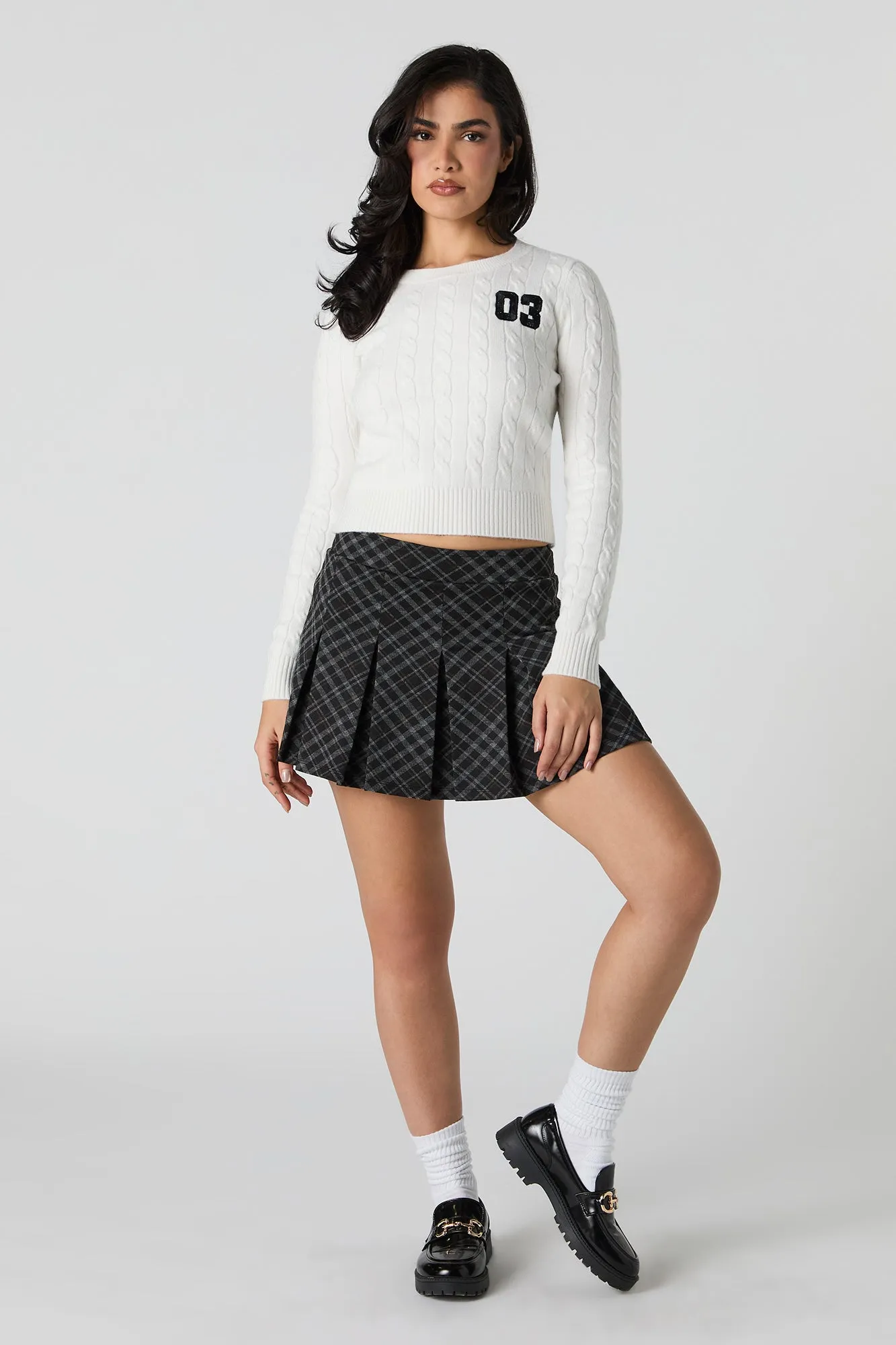 Embroidered Cable Knit Sweater sold by Urban Planet product image thumbnail 3