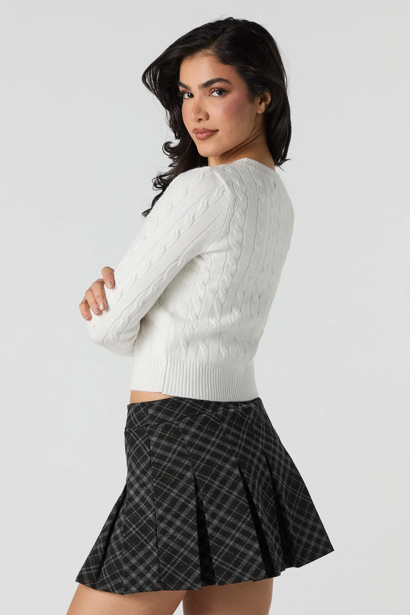 Embroidered Cable Knit Sweater sold by Urban Planet product image thumbnail 2