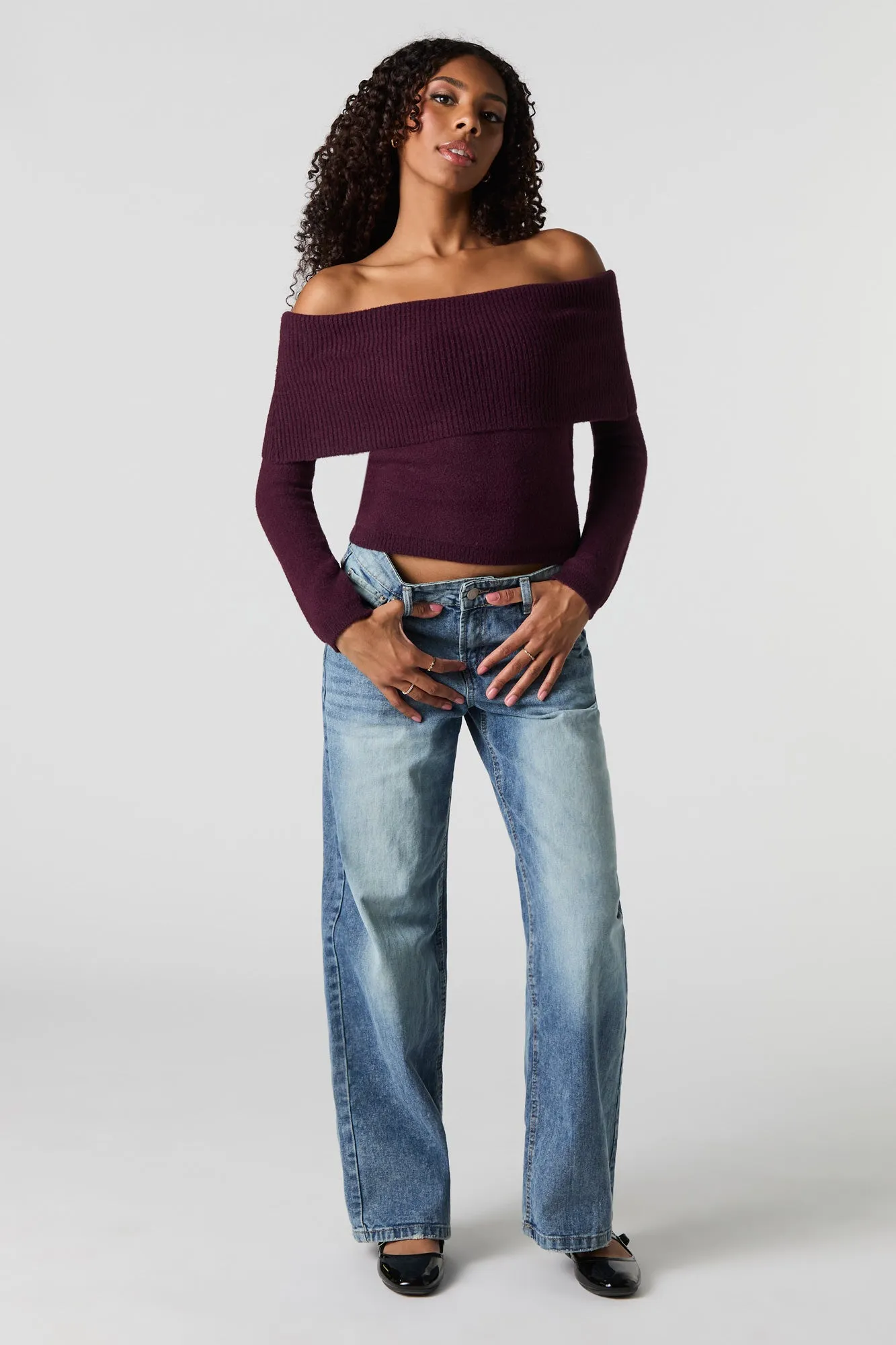 Soft Knit Off Shoulder Sweater sold by Urban Planet product image thumbnail 3
