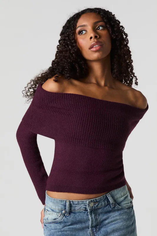 Soft Knit Off Shoulder Sweater sold by Urban Planet