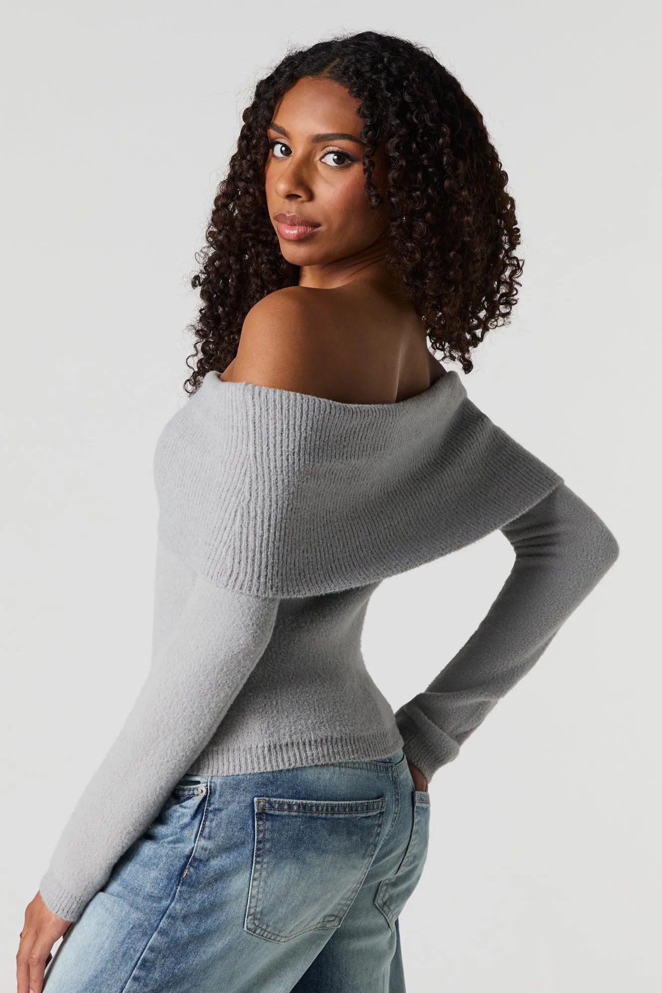 Soft Knit Off Shoulder Sweater sold by Urban Planet product image thumbnail 5