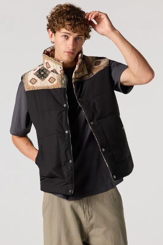 Tapestry Trim Vest sold by Urban Planet