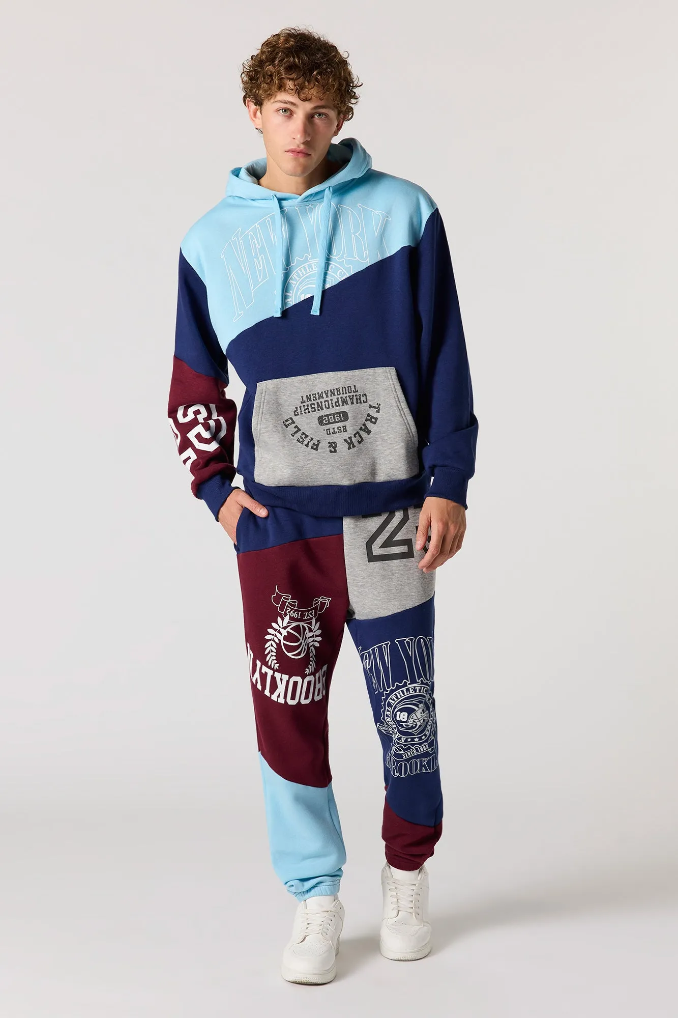 New York Colourblock Fleece Hoodie sold by Urban Planet product image thumbnail 3