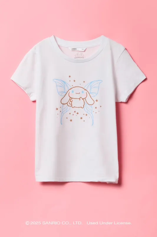 T-shirt à imprimé de broderie Cinnamoroll pour filles sold by Urban Planet