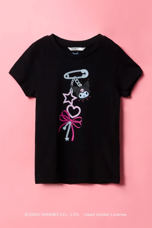 T-shirt à imprimé de porte-clés Kuromi pour filles sold by Urban Planet