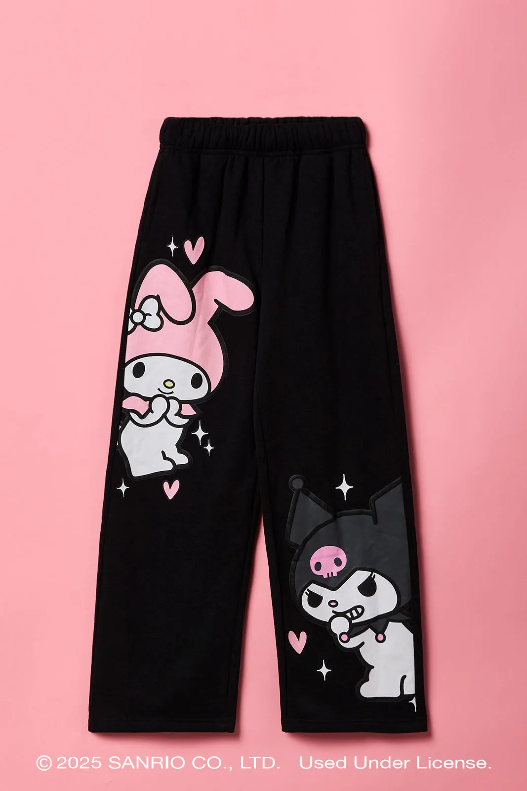 Kuromi™ & My Melody™ Girls Puff Print Wide Leg Sweatpant sold by Urban Planet