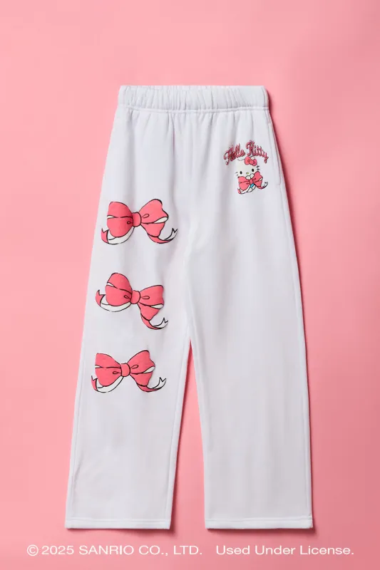 Pantalon en molleton à jambe large et imprimé en relief Hello Kitty® pour filles sold by Urban Planet