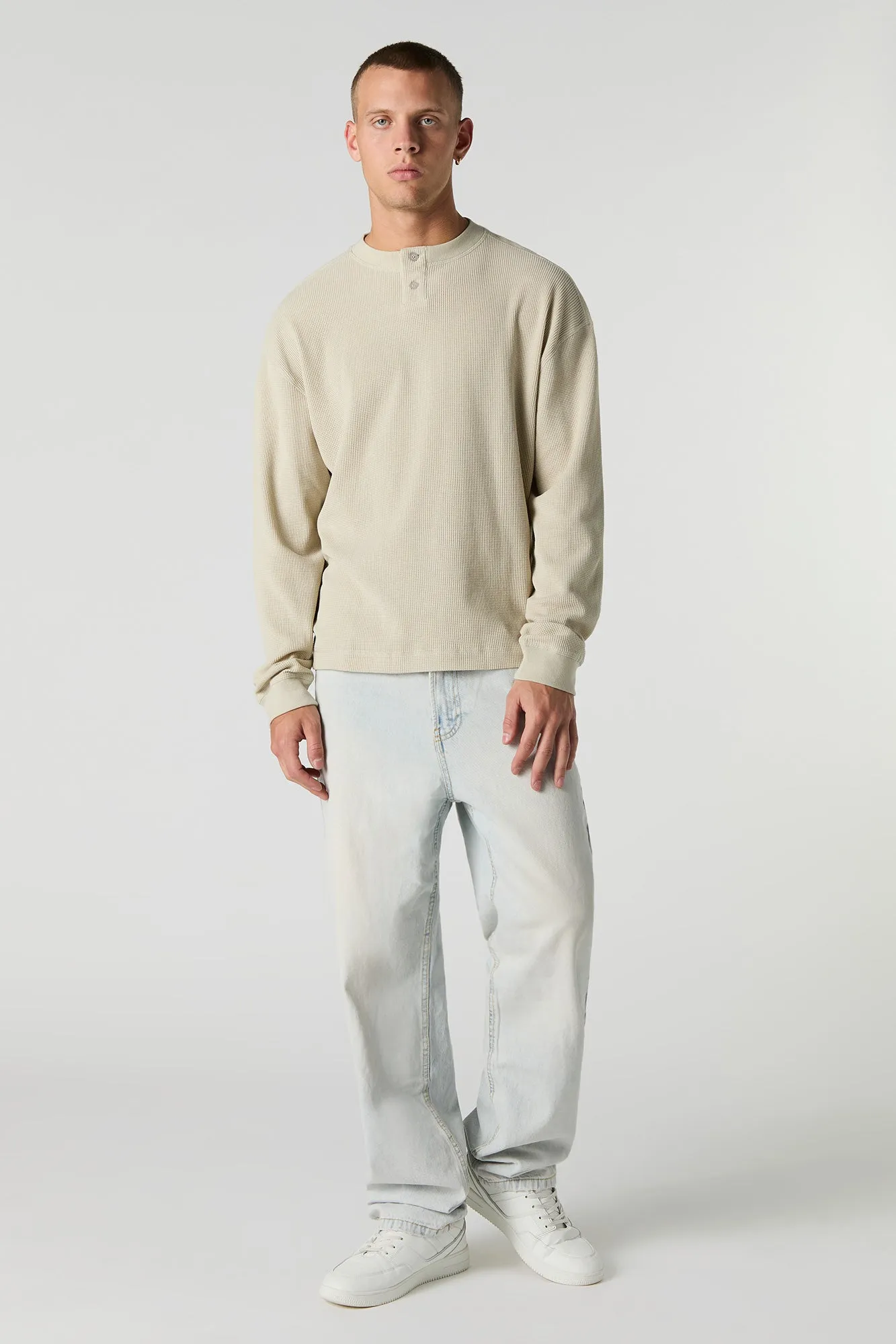 Thermal Knit Henley Top sold by Urban Planet product image thumbnail 3