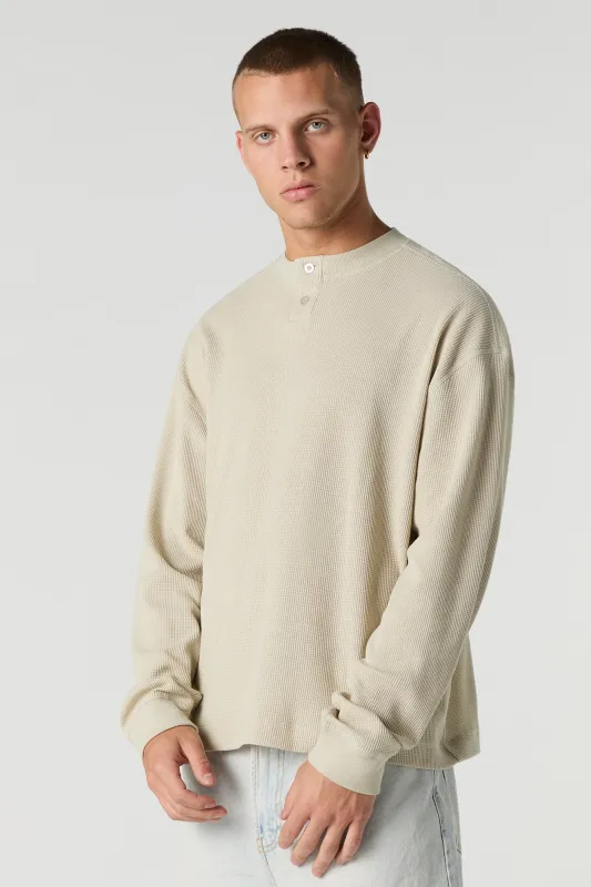 Thermal Knit Henley Top sold by Urban Planet