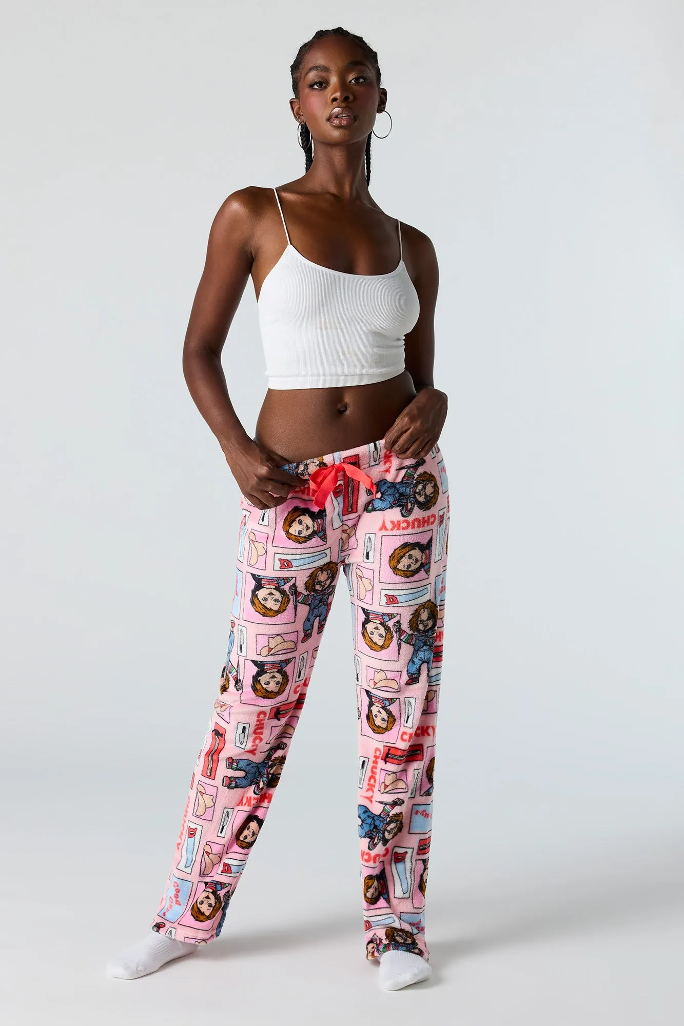 Printed Plush Pajama Pant sold by Urban Planet