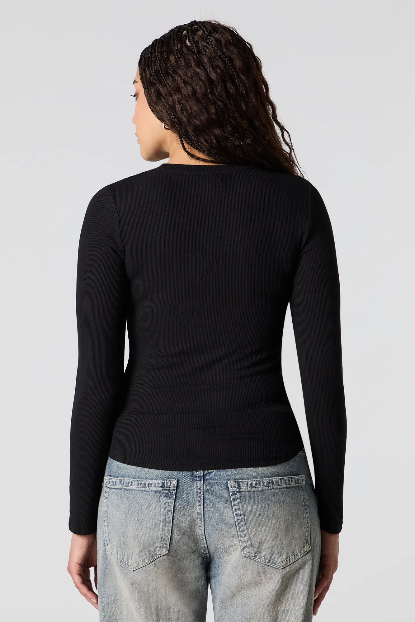 Classic Ribbed Long Sleeve Top sold by Urban Planet product image thumbnail 5