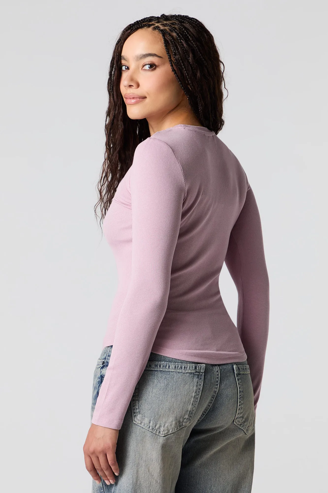 Classic Ribbed Long Sleeve Top sold by Urban Planet product image thumbnail 2