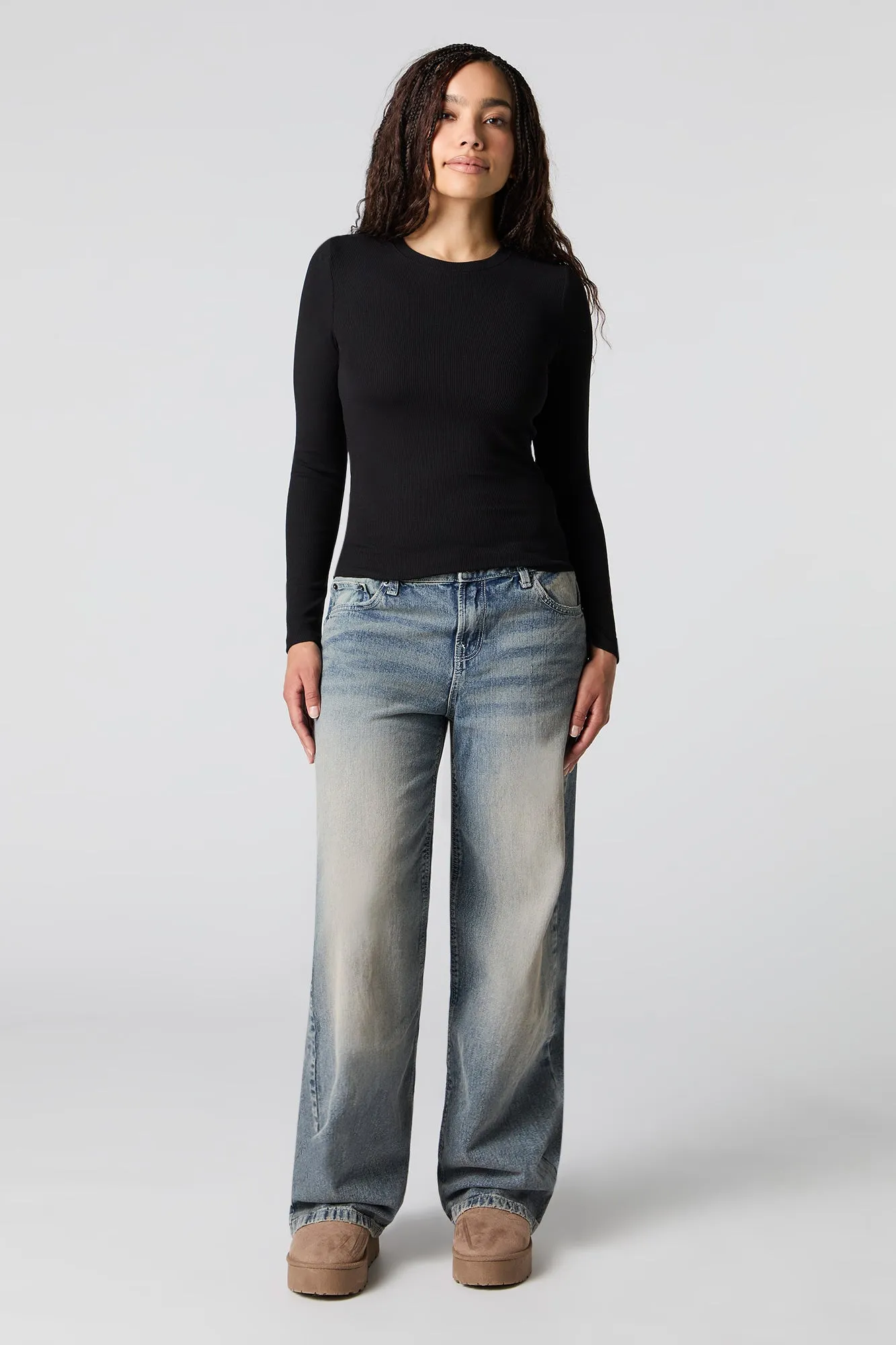 Haut côtelé classique à manches longues sold by Urban Planet product image thumbnail 4