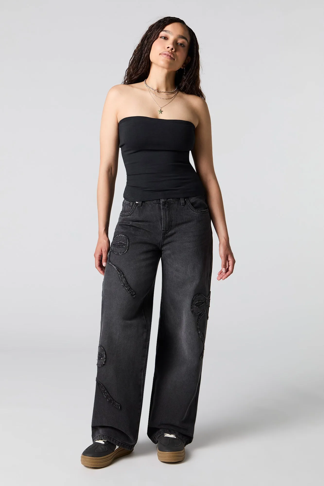 Low Rise Skater Jean with Bows sold by Urban Planet product image thumbnail 4