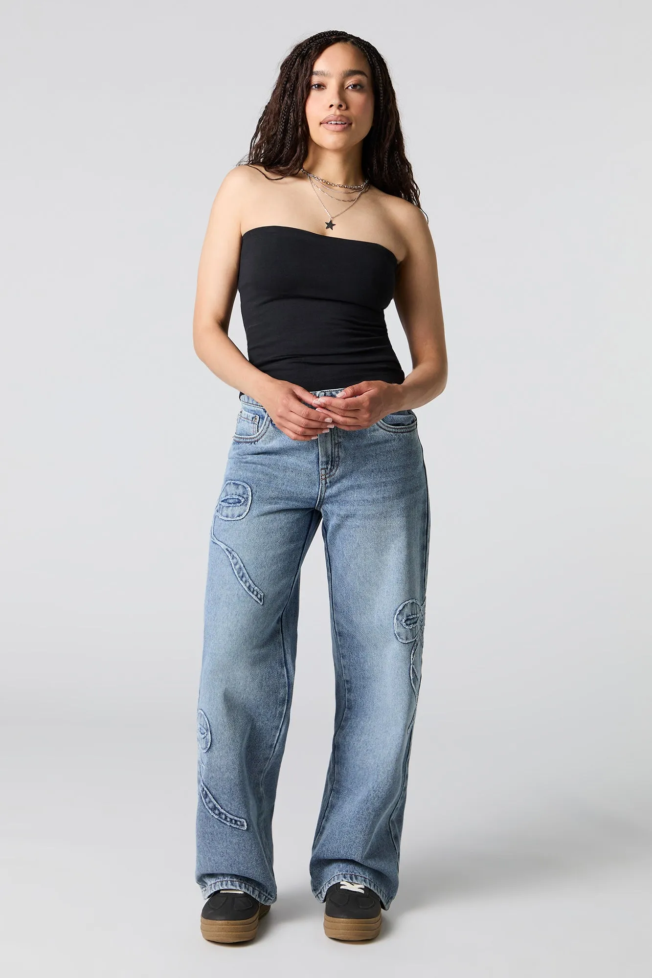 Low Rise Skater Jean with Bows sold by Urban Planet