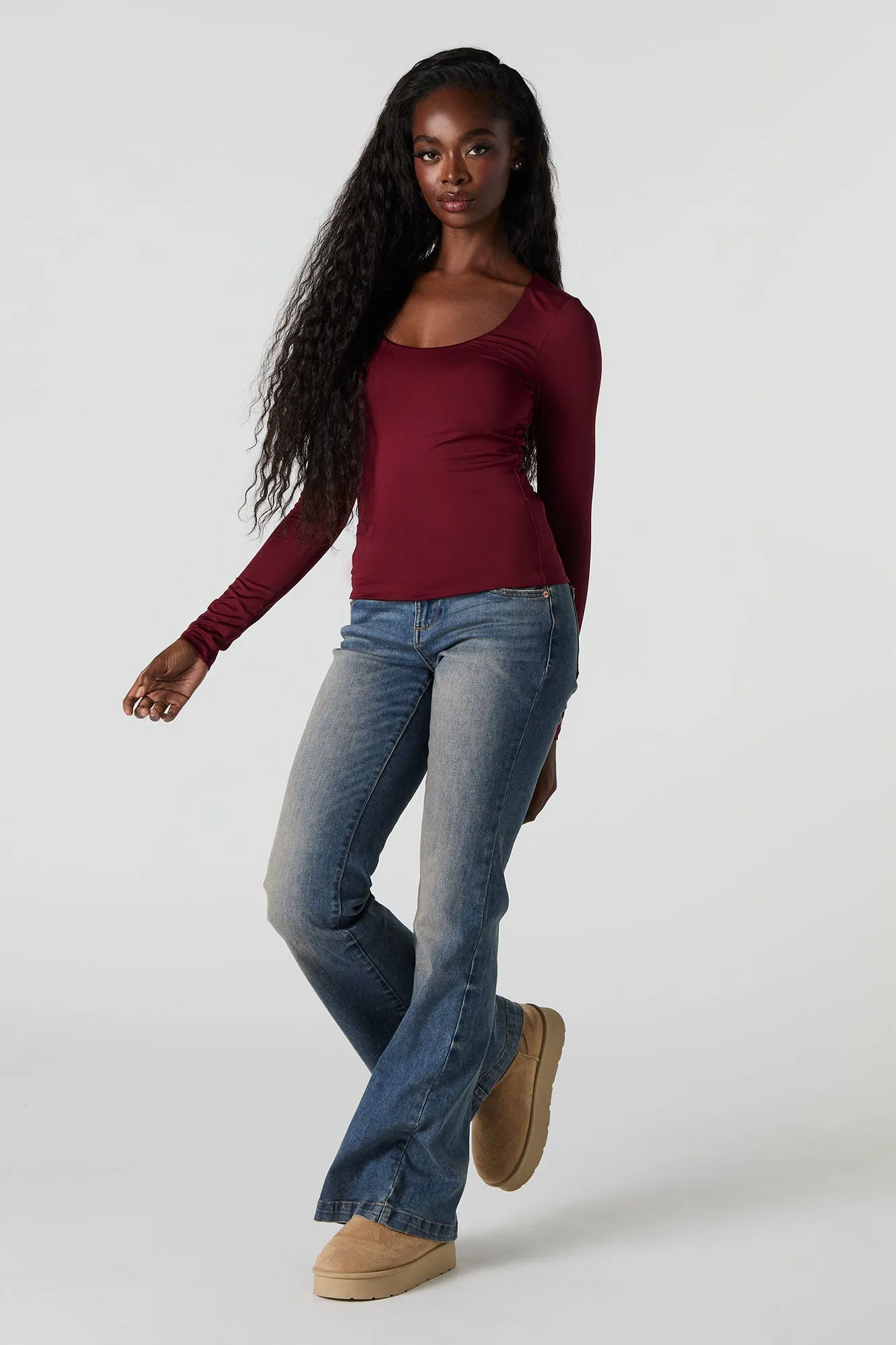 Contour Scoop Neck Long Sleeve Top sold by Urban Planet product image thumbnail 3