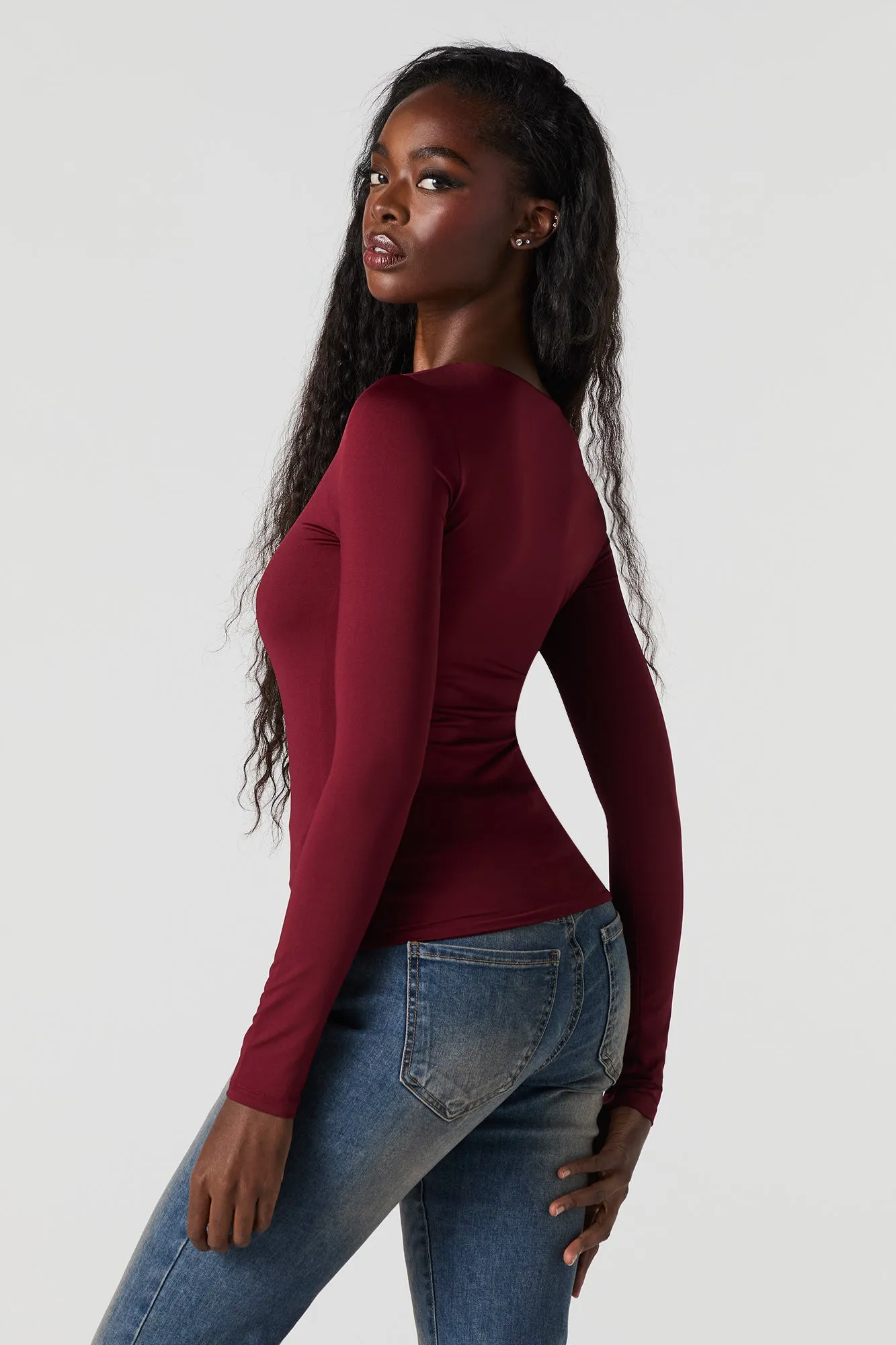 Contour Scoop Neck Long Sleeve Top sold by Urban Planet product image thumbnail 2