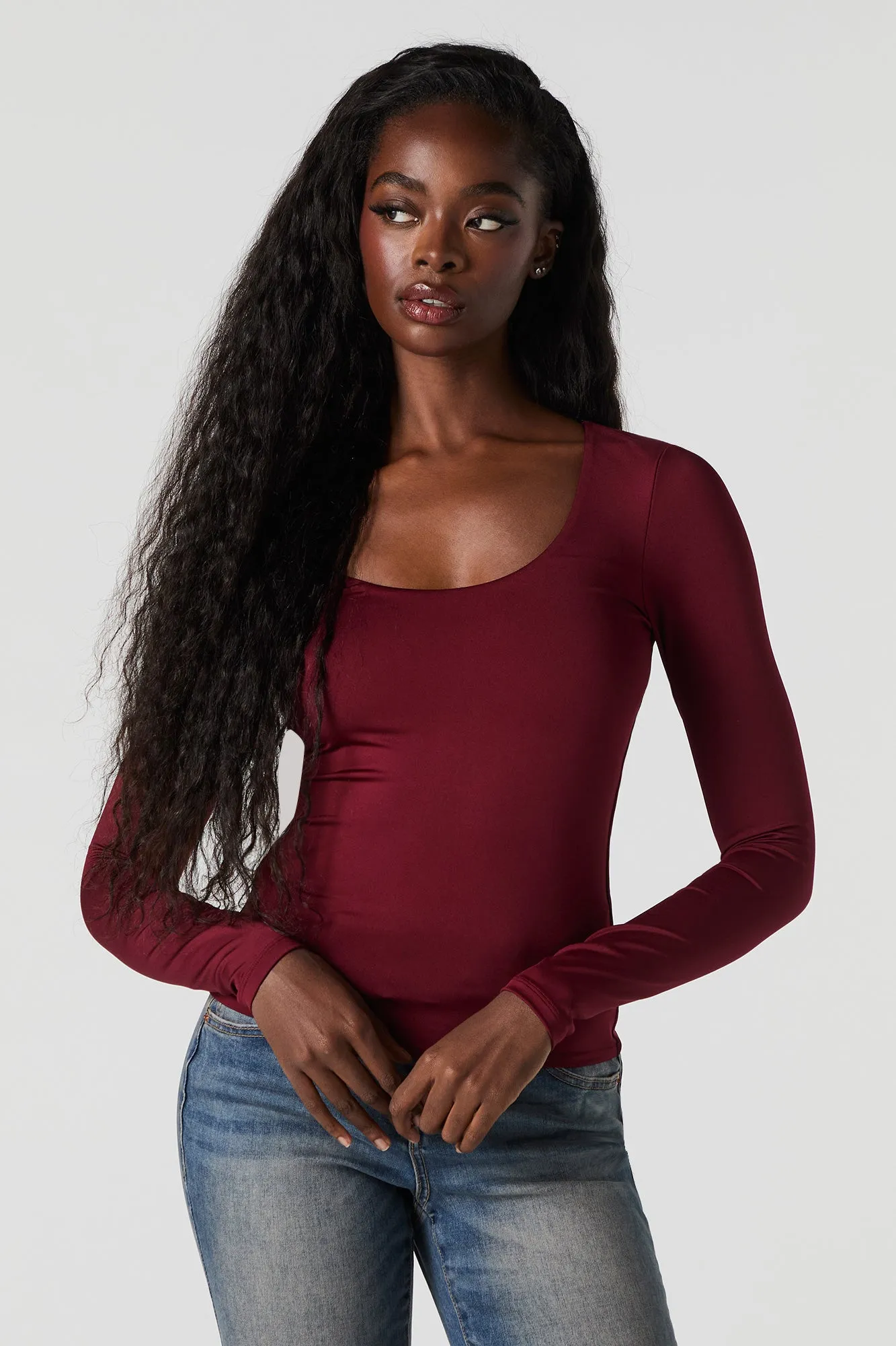 Contour Scoop Neck Long Sleeve Top sold by Urban Planet
