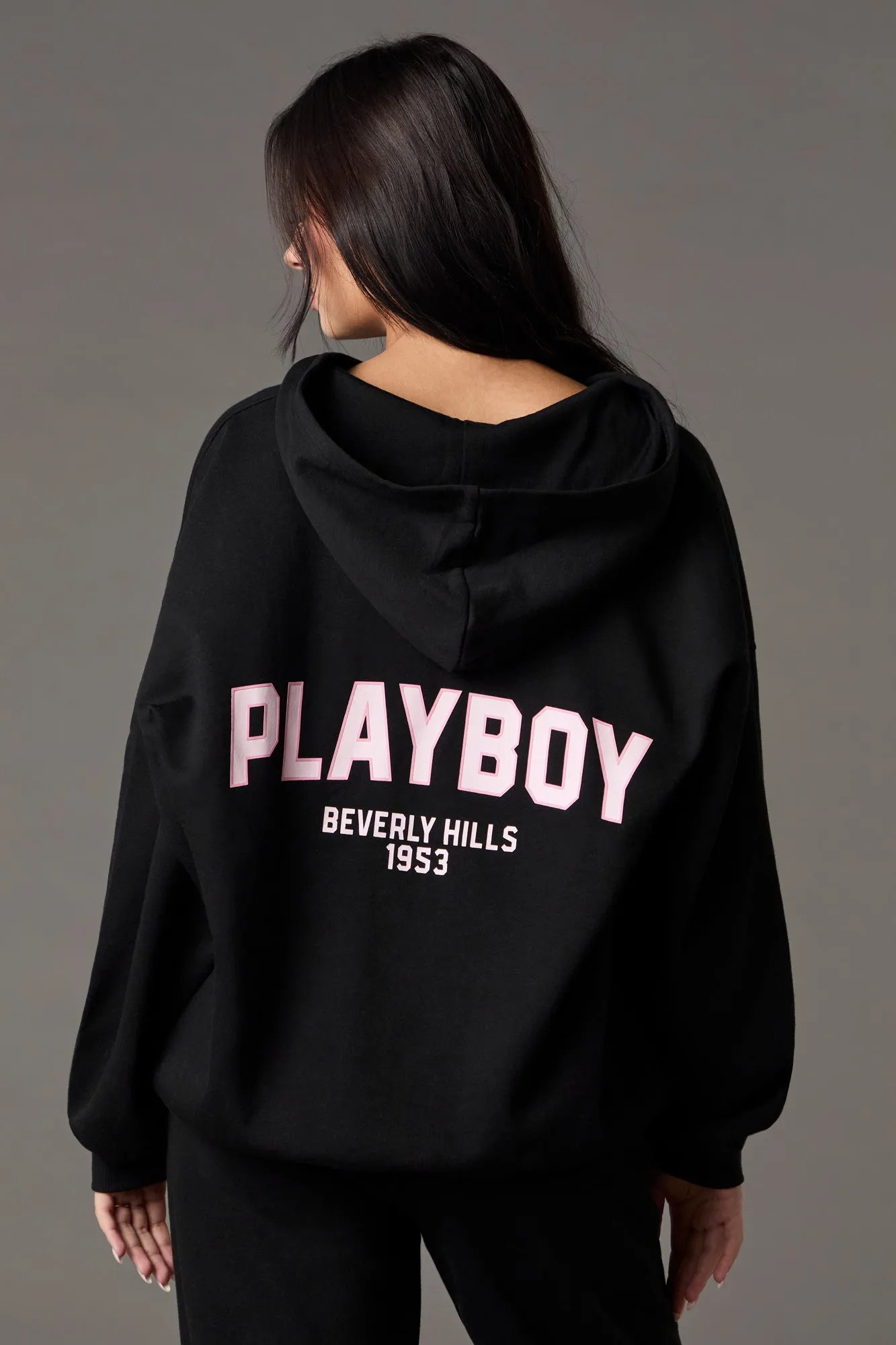 Haut à capuchon en molleton surdimensionné à imprimé HD Playboy sold by Urban Planet product image thumbnail 3