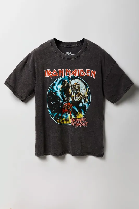 Iron Maiden Graphic Washed T-Shirt sold by Urban Planet