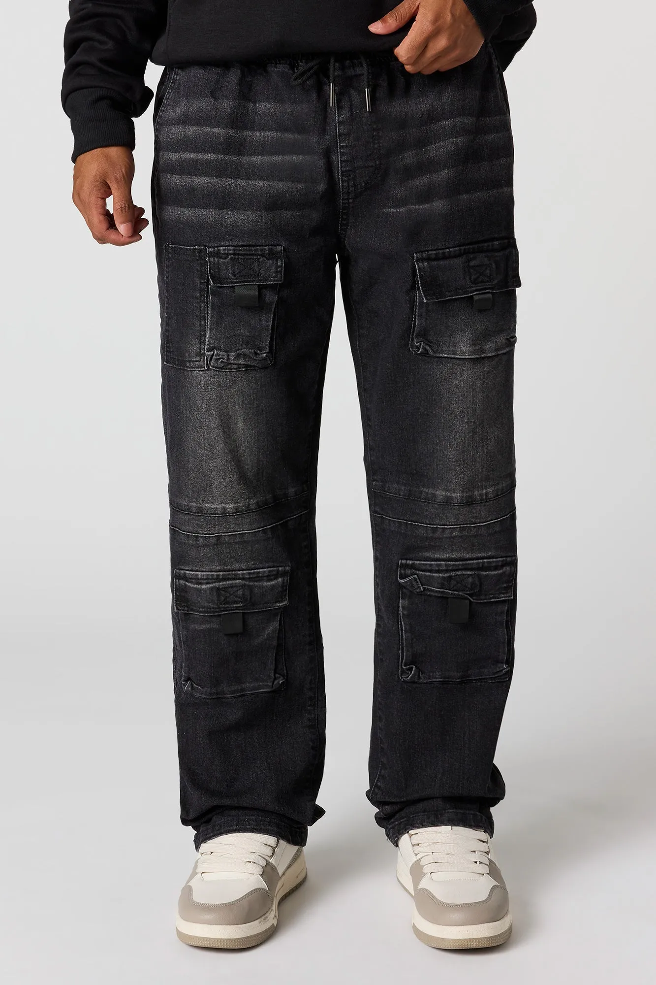 Denim Straight Cargo Jogger sold by Urban Planet