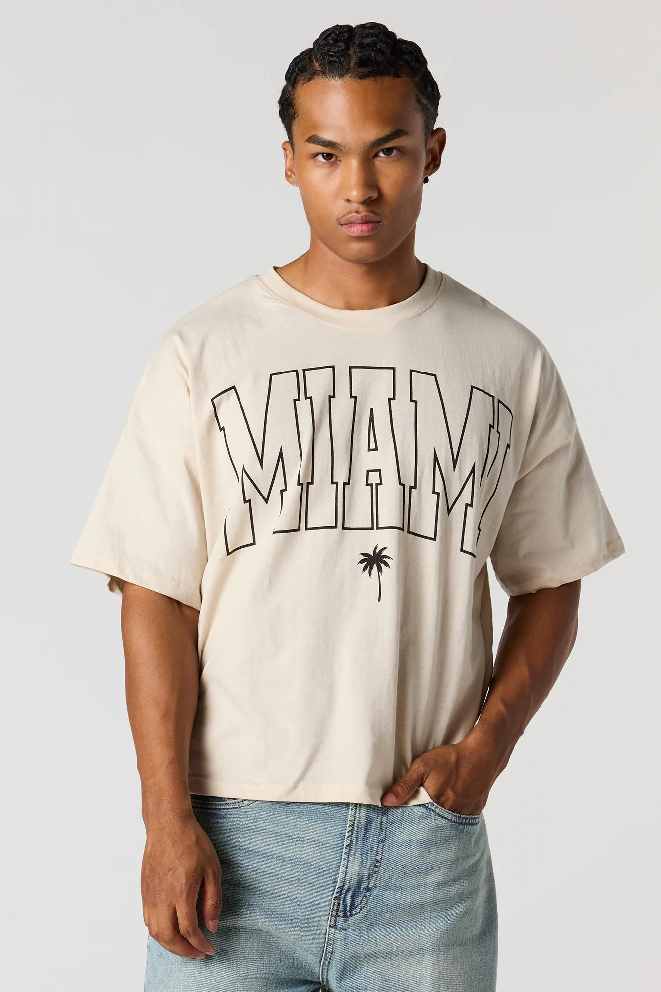 T-shirt carré à imprimé Miami sold by Urban Planet