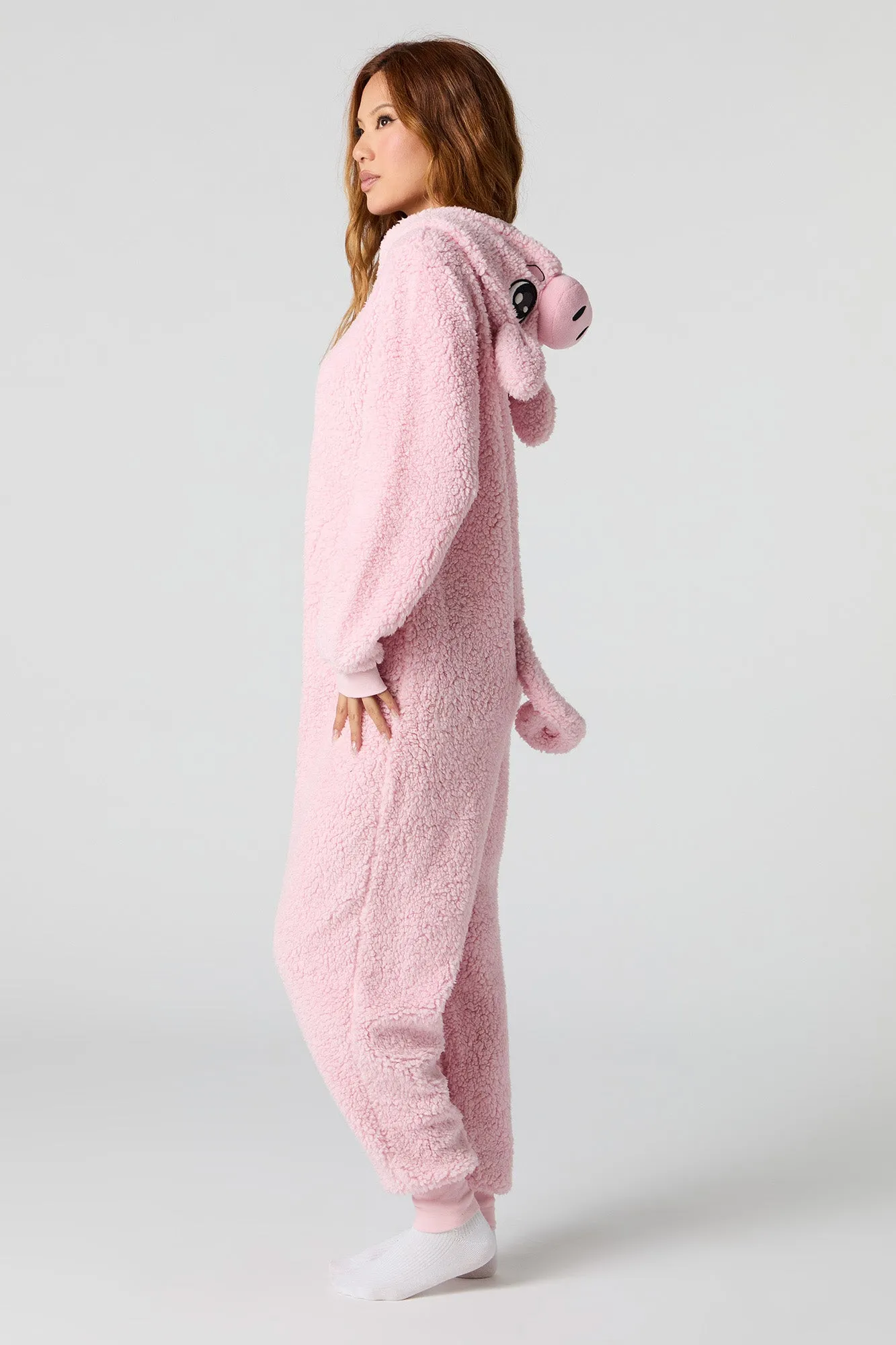 3D Pig Sherpa Onesie sold by Urban Planet product image thumbnail 2