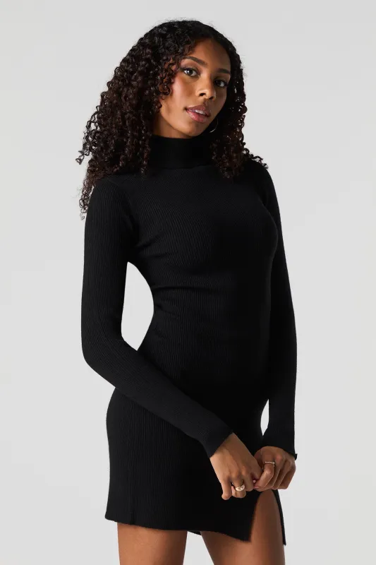 Ribbed Mock Neck Mini Sweater Dress made by Urban Planet