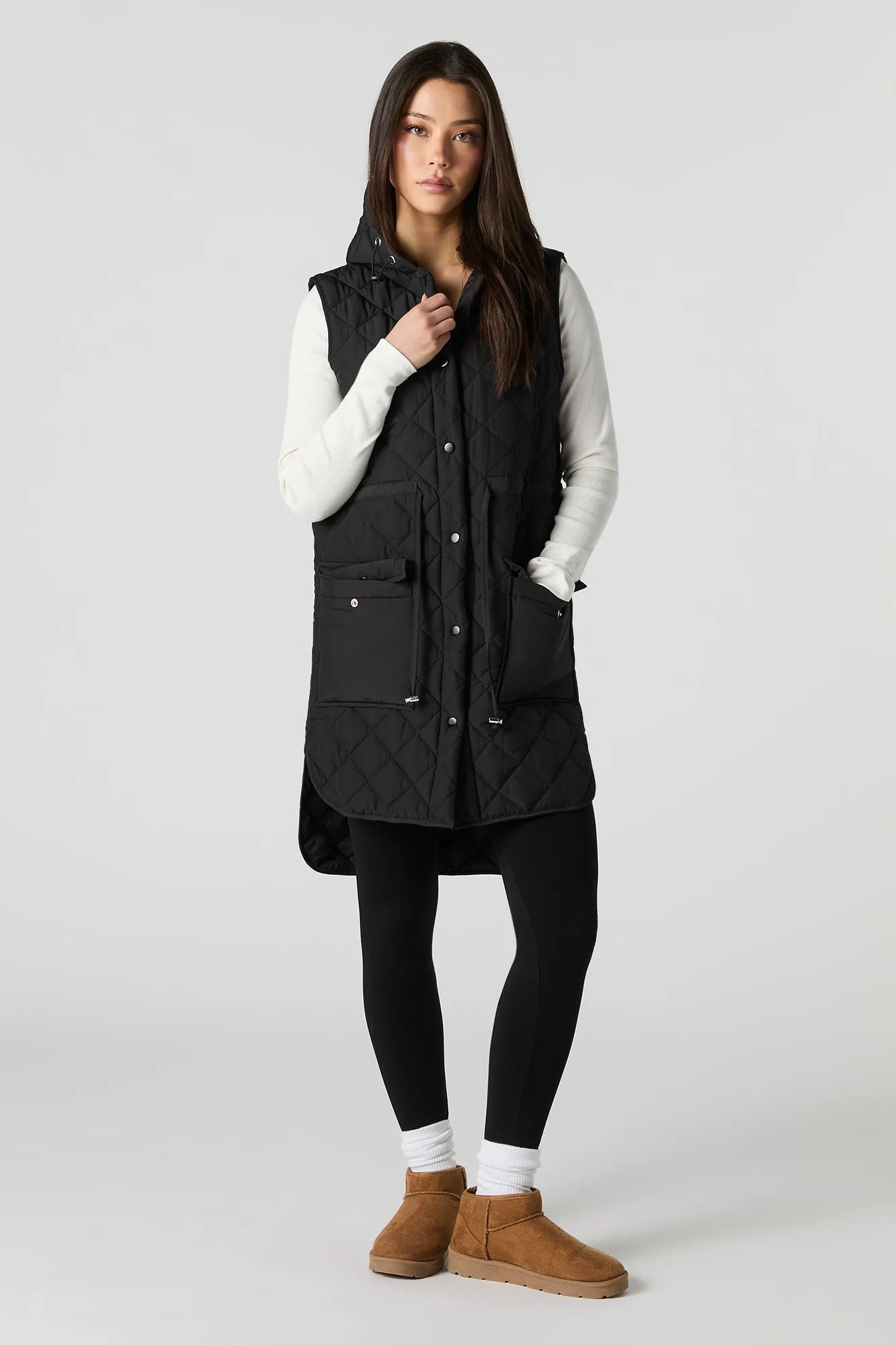 Quilted Longline Vest sold by Urban Planet product image thumbnail 4