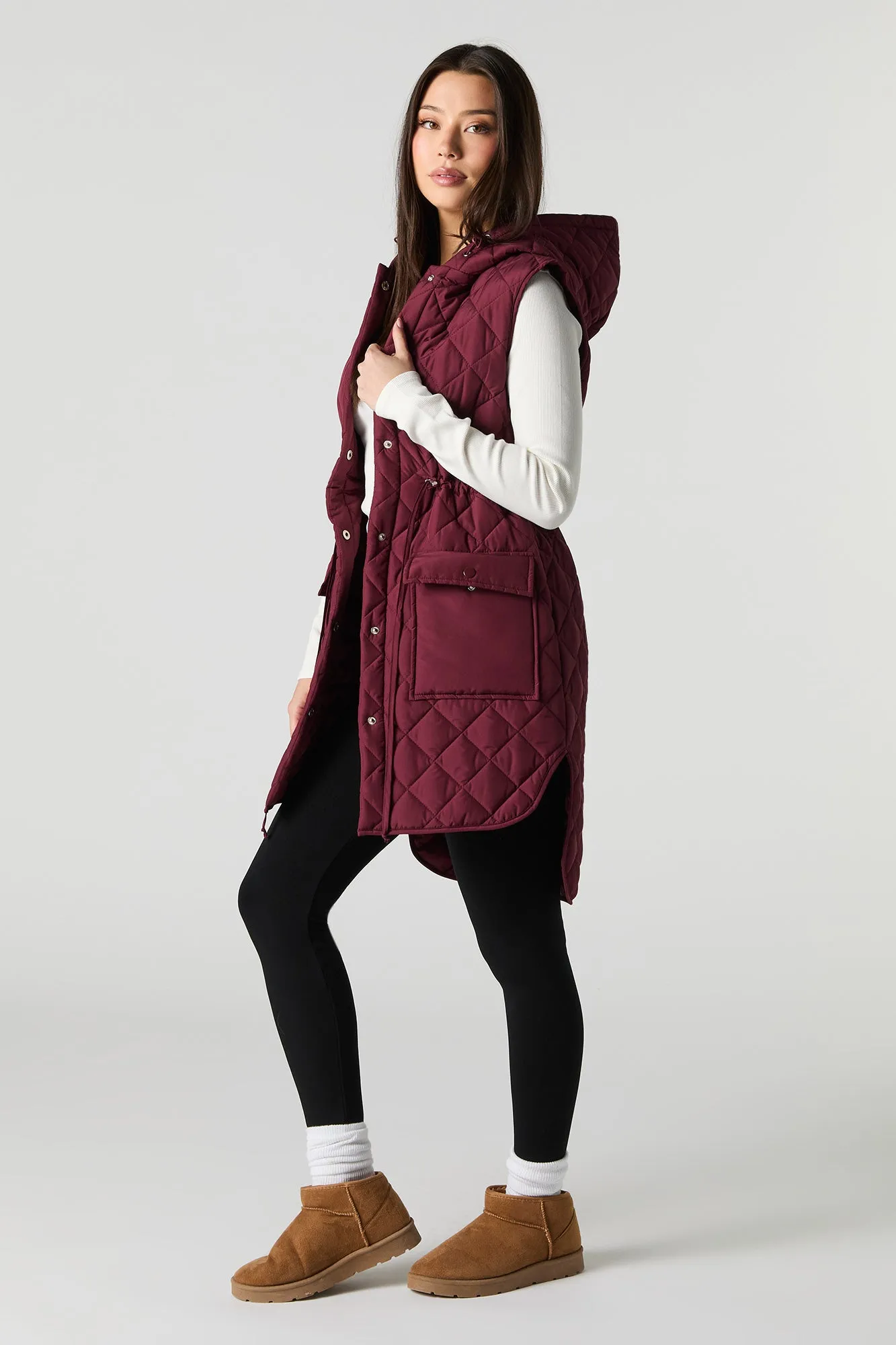 Quilted Longline Vest sold by Urban Planet product image thumbnail 2