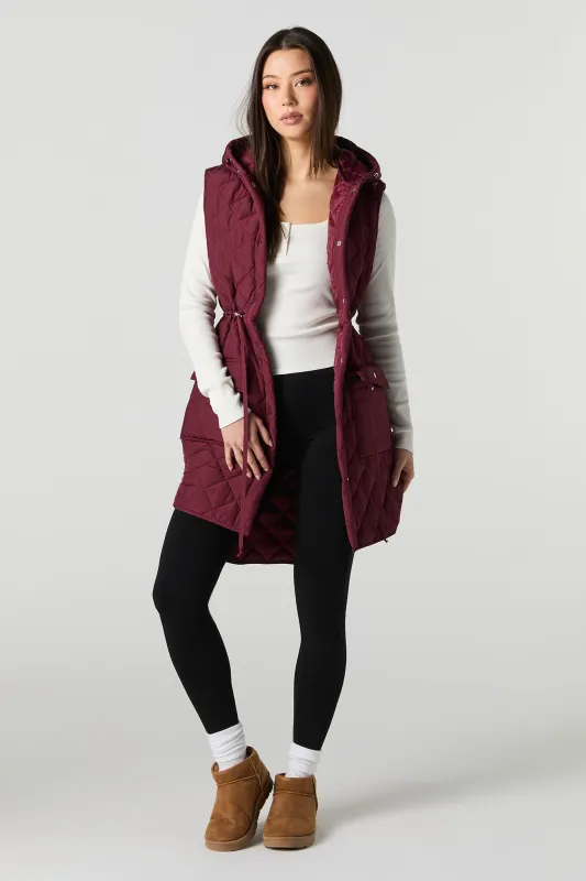 Quilted Longline Vest sold by Urban Planet