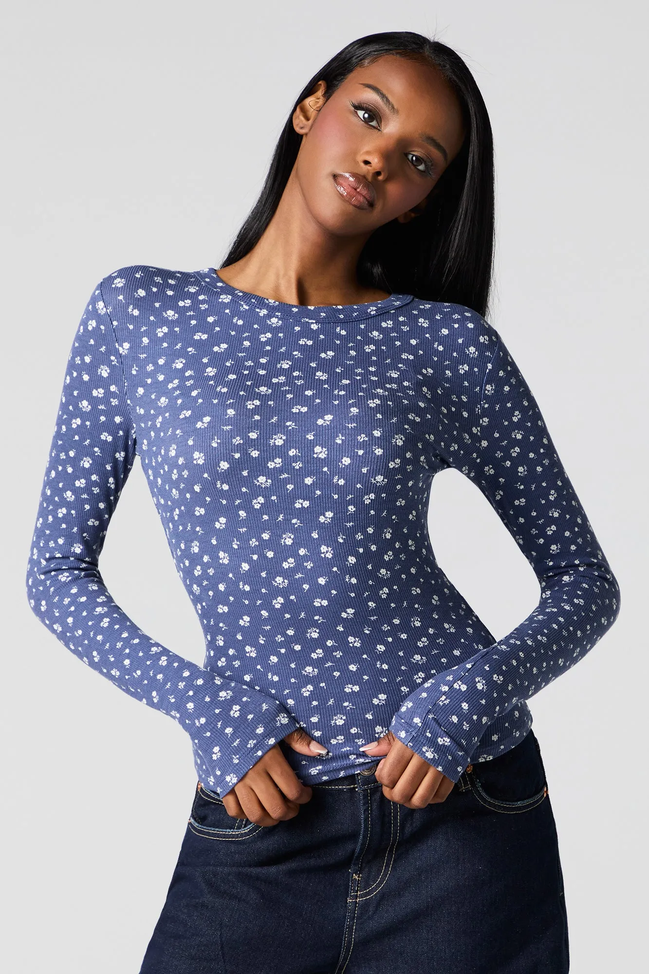 Classic Ribbed Long Sleeve Top sold by Urban Planet