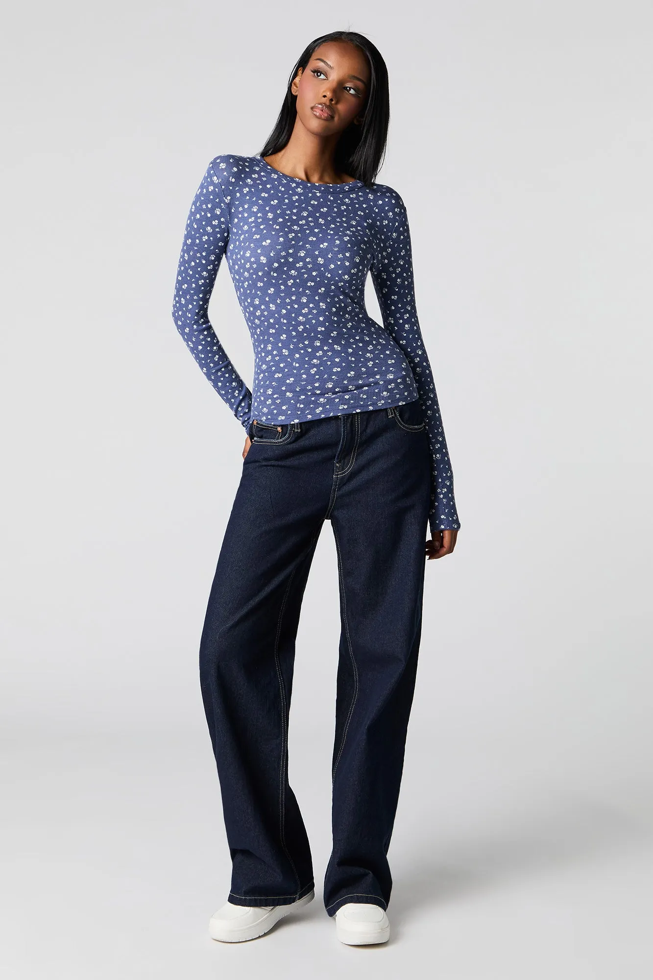 Classic Ribbed Long Sleeve Top sold by Urban Planet product image thumbnail 3