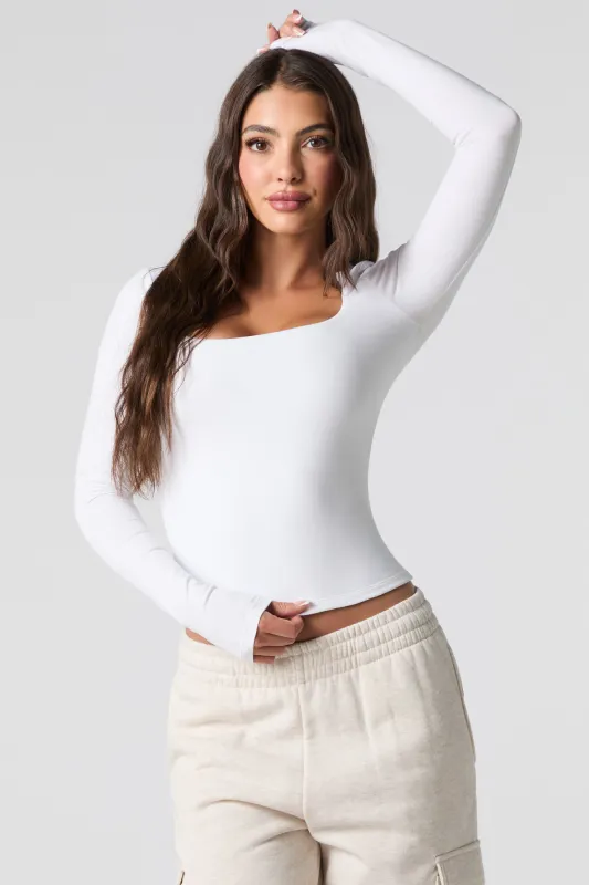 Haut profilé classique à manches longues avec encolure carrée sold by Urban Planet