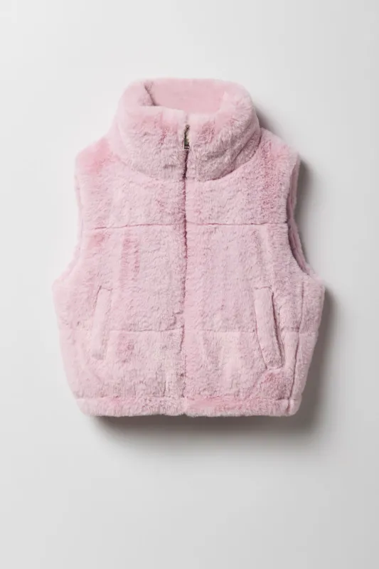 Girls Faux Fur Puffer Vest sold by Urban Planet