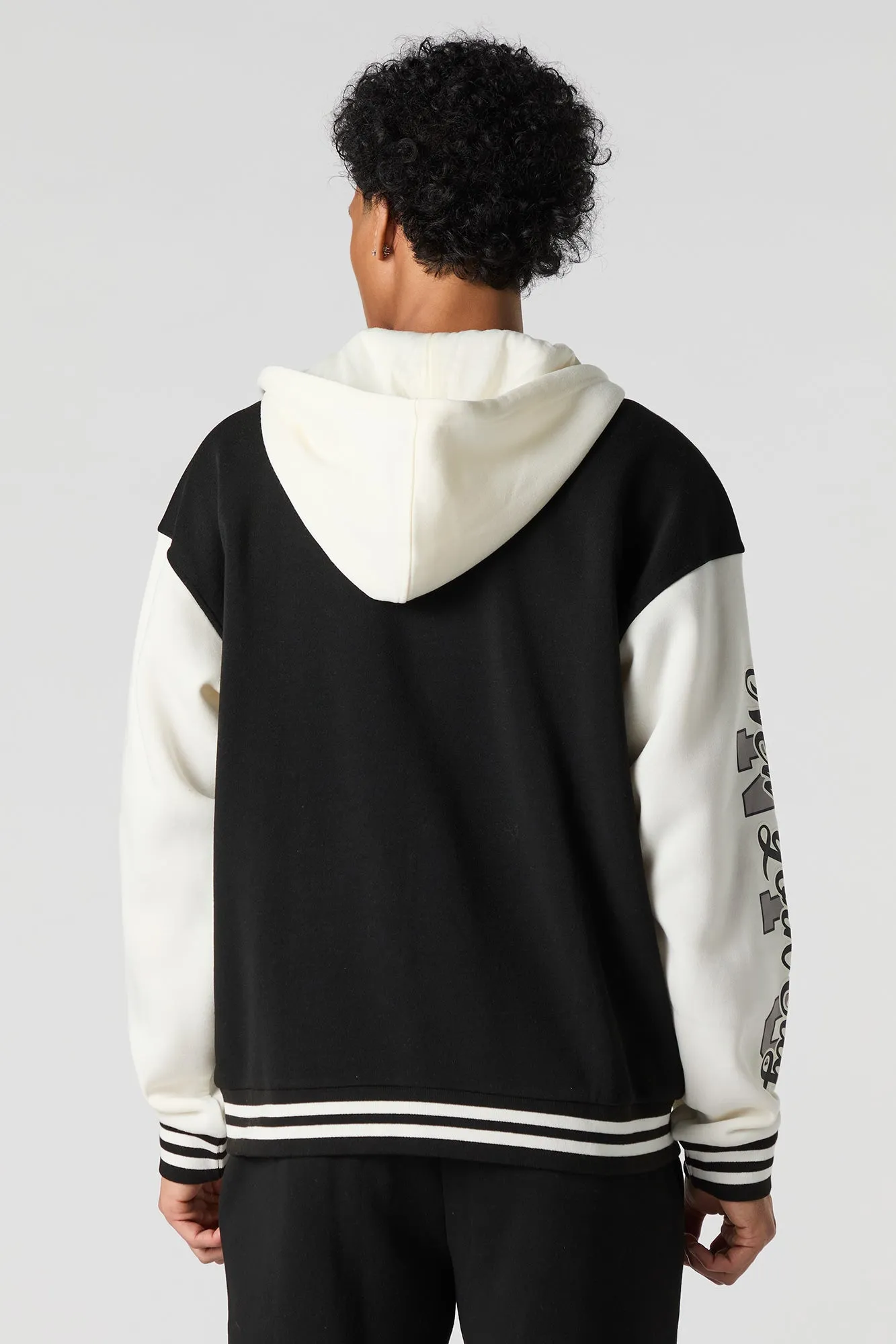 City Twill Embroidered Graphic Fleece Varsity Jacket sold by Urban Planet product image thumbnail 2